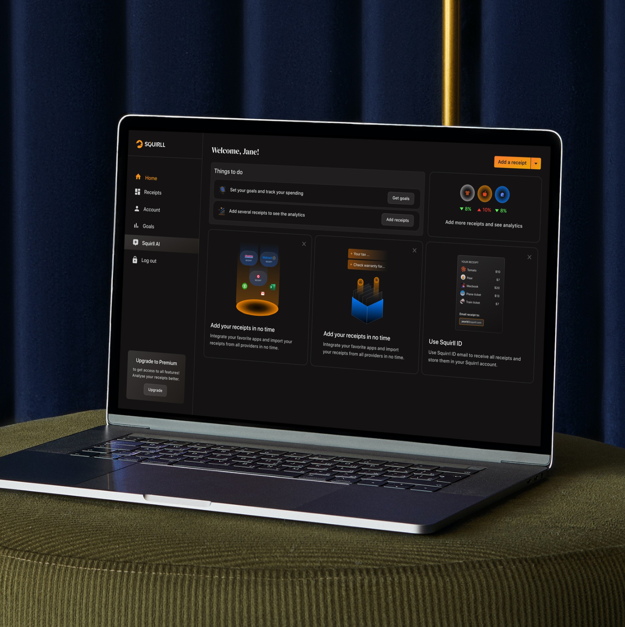 Squirll onboarding orbital illustration